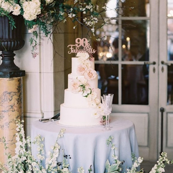 Rose Gold "90 & Fabulous" Cake Topper - Picture 6 of 8